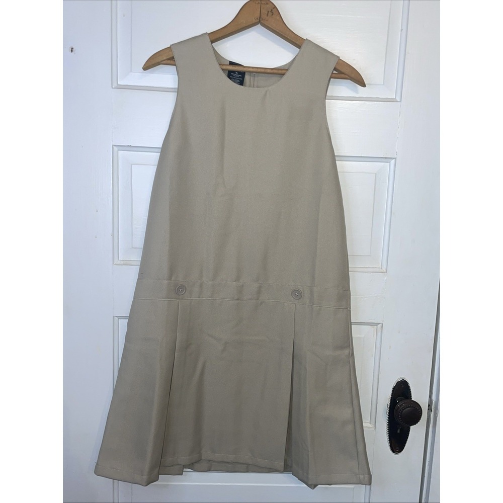 NWT Pair of Khaki Colored Size 16 School Uniform Dresses George Pleat Skirt